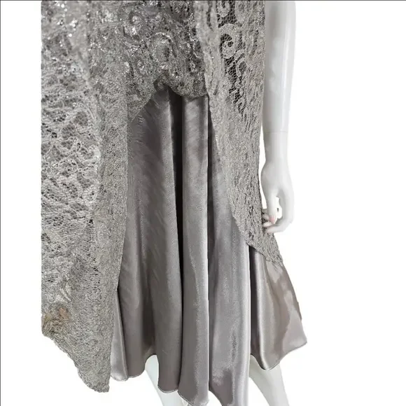 Betsy & Adam Fit & Flare Light Gray Knee Length Party Dress Size 8 - Picture 8 of 12